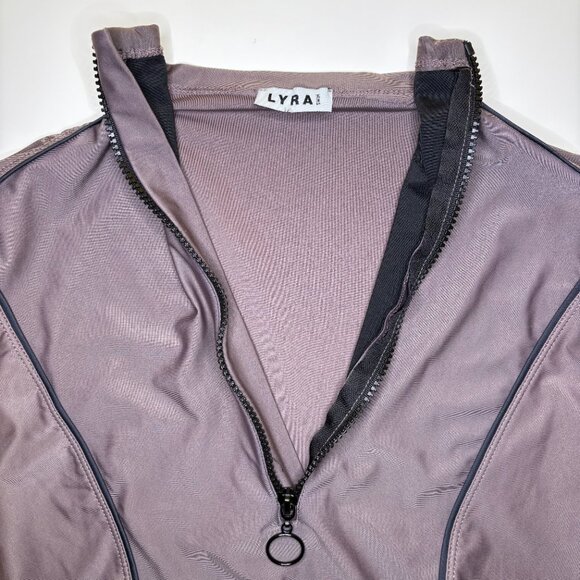 LYRA Womens Sporty One Piece Swimsuit Sz Small Long Sleeve Zip Up Modest UPF 50 - Picture 3 of 11